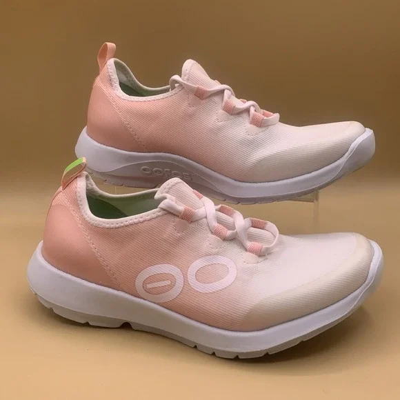 Oofos OOmg Sport LS Low Women's Blush Pink Recovery Sneakers - Size US 7 - Picture 1 of 9